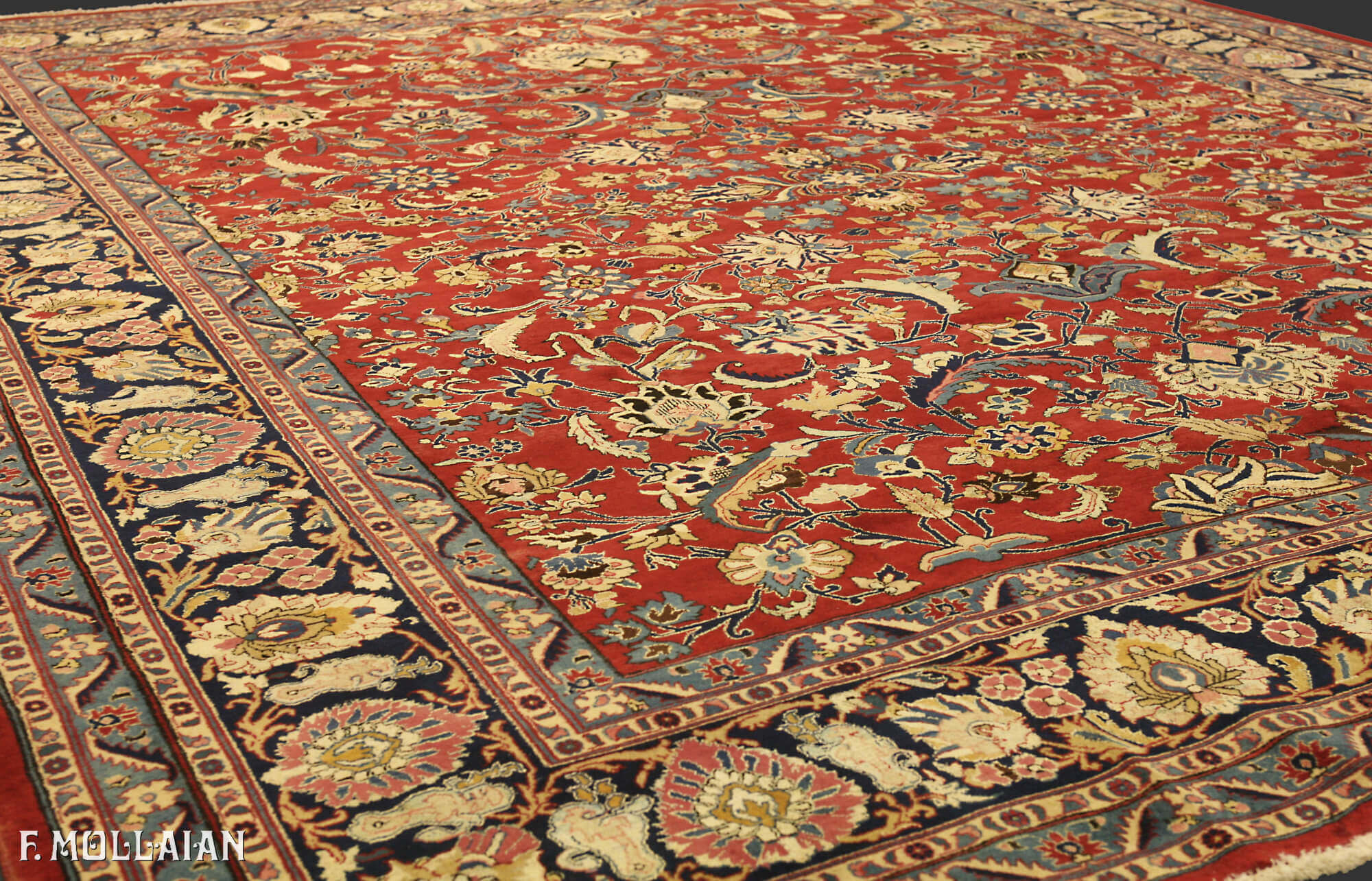 Antique Persian Tehran Carpet Part Silk n°:85188729